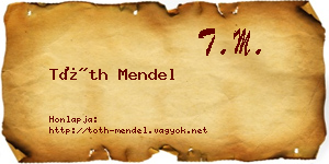 Tóth Mendel névjegykártya
