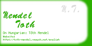 mendel toth business card